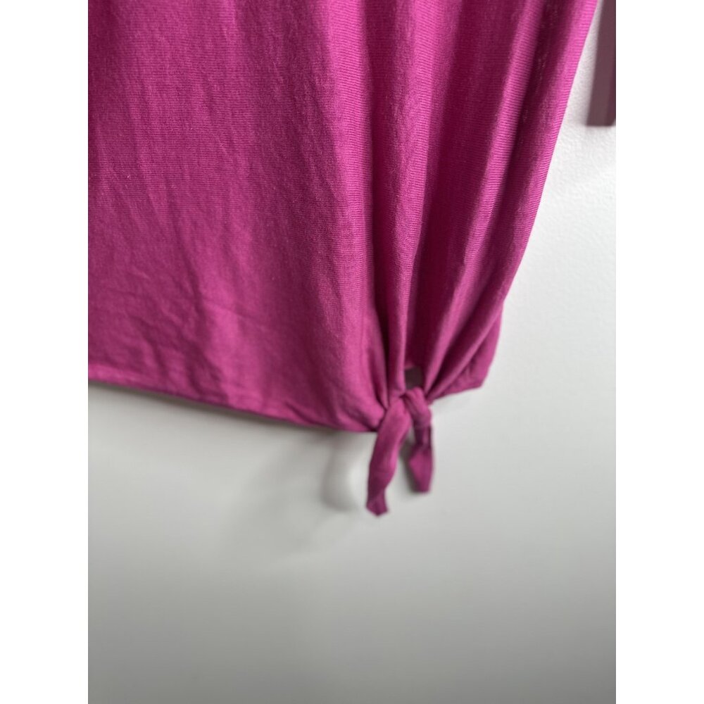J Jill Sweater Blouse Womens XS Linen Blend 3/4 Sleeve Tie Hem Pullover Top - Picture 4 of 9